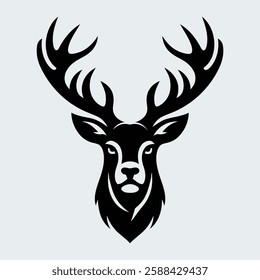 Majestic Stag Head Vector Silhouette