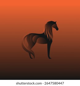 Majestic Stallion Elegant Horse Silhouette in Gradient Hues