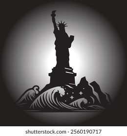 Majestic Statue of Liberty Silhouette