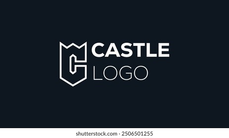 Majestic Stone Castle Logo Design Featuring a Historic Fortress with Towering Turrets and a Grand Entrance.