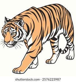 Majestic Sumatran Tiger on a Clean White Background in Stunning High Detail