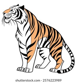 Majestic Sumatran Tiger on a Clean White Background in Stunning High Detail