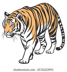 Majestic Sumatran Tiger on a Clean White Background in Stunning High Detail