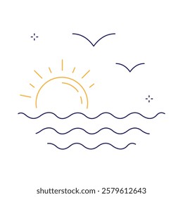 Majestic Sunset Glow Vector Icon Design