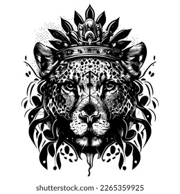 a majestic tiger with a crown, symbolizing power, royalty, and strength. The intricate details and vivid colors create a regal image