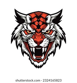 Majestic tiger hand drawn logo illustration capturing strength and beauty. Perfect for bold and fierce brand identities