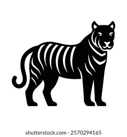 Majestic tiger standing silhouette icon design