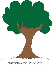 Majestic Tree vector design, featuring sturdy trunk, lush foliage, and natural charm. Perfect for outdoor-inspired designs, environmental illustrations, and symbolic representations of growth and harm