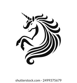 Majestic Unicorn Silhouette Vector – Perfect for Fantasy and Mythical Art Designs