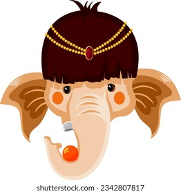 Majestic Vector Illustration Depicting the Reverence, Rituals, and Joyous Festivities Surrounding the Birth of Lord Ganesha, the Elephant-Headed God, Amidst a Vibrant Atmosphere of Devotion, Tradition