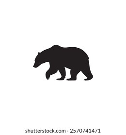 Majestic Walking Bear Silhouette - Powerful Wild Animal Icon