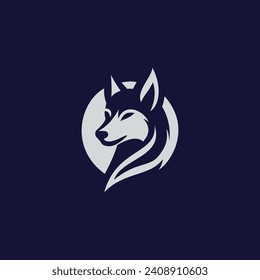 Majestic White Wolf Emblem Embracing the Nights Mystique