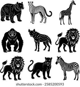 Majestic Wild Animal Silhouette for Creative Projects
