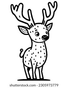 Majestic Wilderness: Discover Tranquility with our Exquisite Deer Outline Coloring Page for Adult Coloring Book Enthusiasts