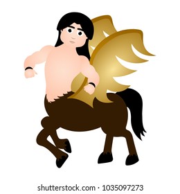Majestic winged centaur. Fantasy creature