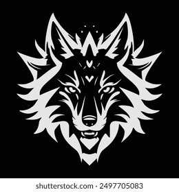 Logotipo del lobo majestuoso, logotipo del lobo, logotipo del lobo blanco y negro 