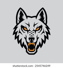 majestic wolf logo, wolf logo, wolf logo black and white with vector design

