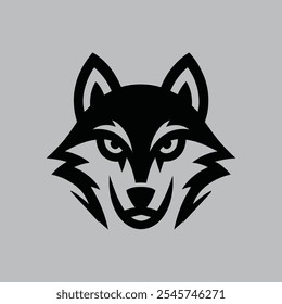 majestic wolf logo, wolf logo, wolf logo black and white with vector design
