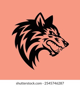 majestic wolf logo, wolf logo, wolf logo black and white with vector design
