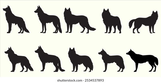 Majestic Wolf Silhouette Artwork Design