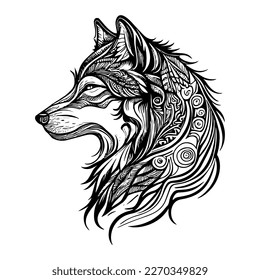 majestically wolf head logo exudes strength, power and a wild spirit. Its fierce gaze and intricate details make it a captivating emblem