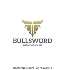 majesty bull sword logo vector