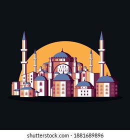the majesty of the mosque building which has a beautiful charm