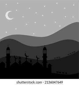majid silhouette vector illustrator in the desert