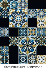 Majolica ethic decoration ceramic tile. Seamless pattern.