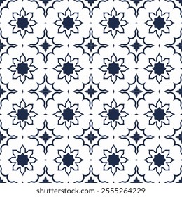 Majolica pottery-inspired seamless tile design blending vibrant Islamic, Ottoman, Indian, and Spanish azulejo patterns, creating a stunning and timeless patchwork effect.