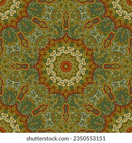 El diseño étnico de los patrones mallónicos es perfecto. El motivo de la simetría del adorno del cuarto de baño es el adorno. Papel otomano moderno en la mezquita. Patrón de textura creativa sin costura. Impresión de tela de armazón con adornos vectores.