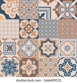 Majolica Style Decorative Patterns Repeated Ornate Background