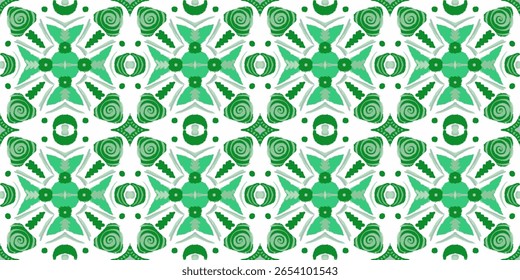 Majolica Vector Pattern. Vintage Talavera Border. Watercolor Azulejo Seamless Design. Portuguese Patchwork Ornament. Sicilian Mosaic.Ethnic Square Tile. Ceramic Background.