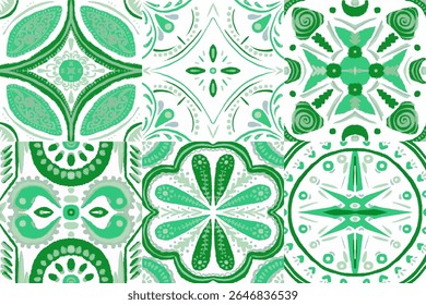 Motif D'Image vectorielle Majolica. Aquarelle Azulejo Design harmonieux. Ornement Patchwork Portugais. Frontière de Vintage Talavera. Arrière-Plan Céramique. Mosaïque sicilienne.Carrelage Ethnique.