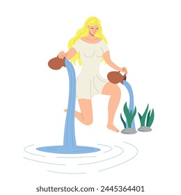 Major Arcana tarot card design. Hand drawn cartoon flat style. The Star