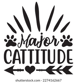 Major Cattitude T-Shirt Design Vector File