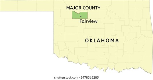 Major County and city of Fairview location on Oklahoma state map