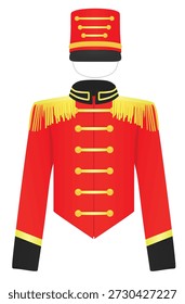 Major drummer costume uniform. vector