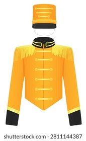 Major drummer costume uniform. vector