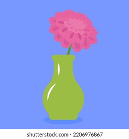 Major flower in a vase, illustration, vector, cartoon