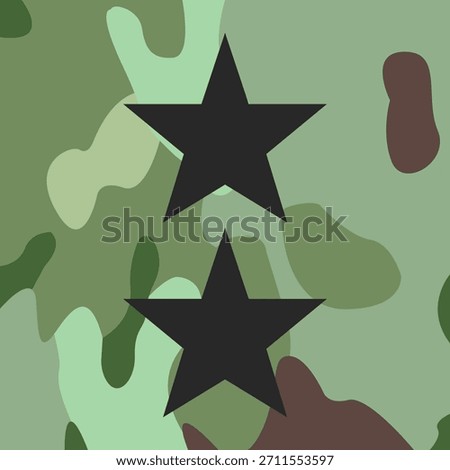 Major General emblem icon on army uniform, insignia, vector.