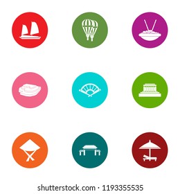 Major holiday icons set. Flat set of 9 major holiday vector icons for web isolated on white background