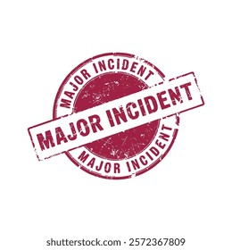 major incident stamp. rubber stamp