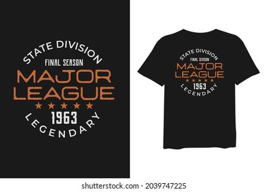 major league t shirt design, retro print for t-shirt design, vector illustration.