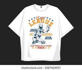 Major league, Vintage baseball graphic t shirt design for print