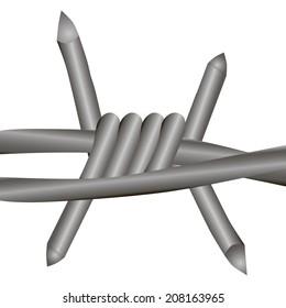 A major segment of the barbed wire. Vector illustration.