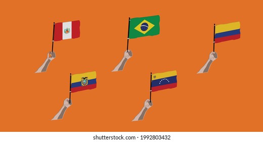 Major Soccer tournament which is taking place at South America. All the flag of the competition participant