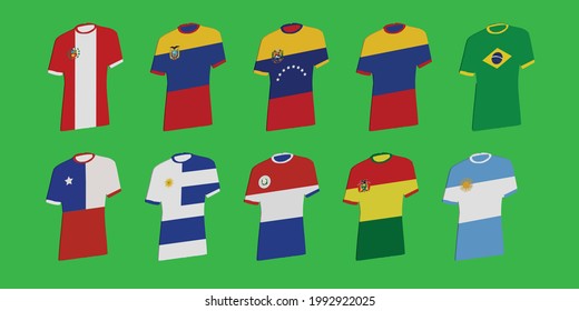 Major Soccer tournament which is taking place at South America. All the flag of the competition participant