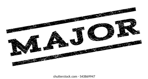 Major watermark stamp. Text caption between parallel lines with grunge design style. Rubber seal stamp with dirty texture. Vector black color ink imprint on a white background.