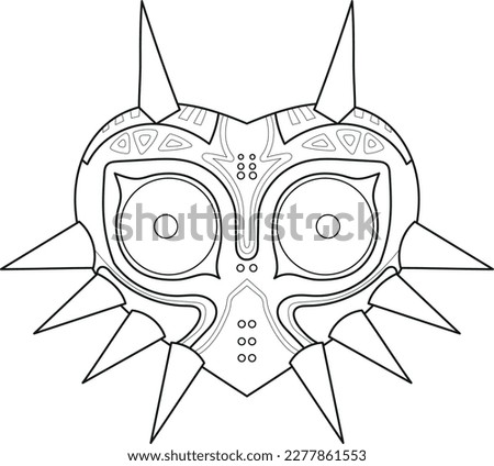 Majora Mask Sketch Hand Draw Vector Art